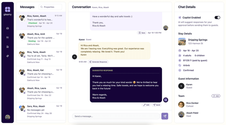 Gleamly AI Mobile Dashboard